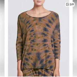 Raquel Allegra Tie-Dye Cocoon Top – Brown & Blue 🤎💙🌀✨